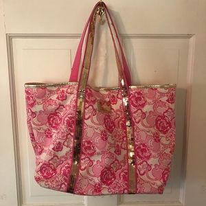 Lilly Pulitzer Phi Mu beach bag